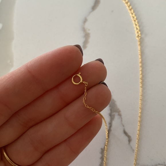 silver plated gold dainty necklace cz pendant stones - Picture 5 of 5